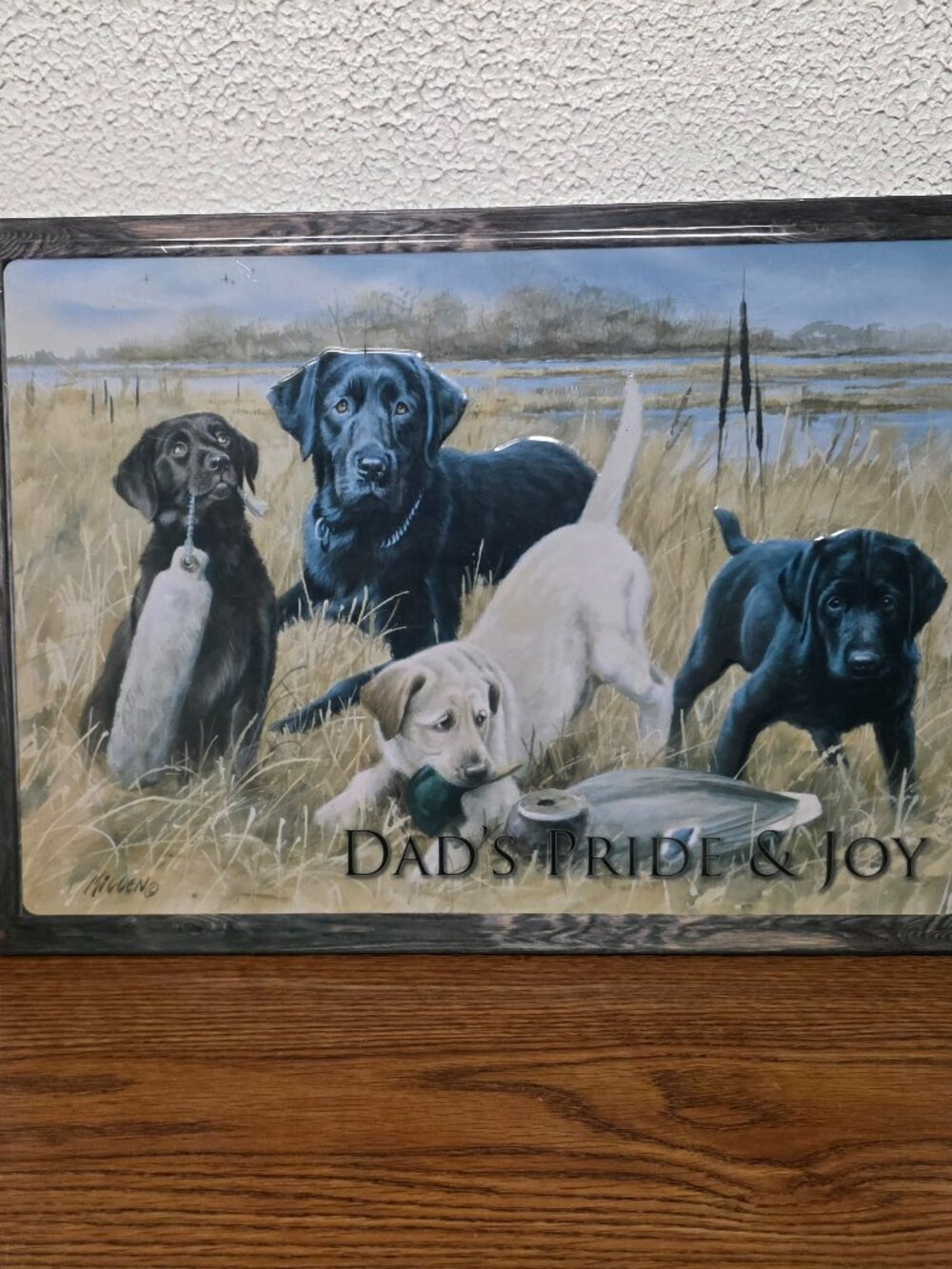 Wall Decor - Dad's Pride and Joy - Dogs on the Hunt Tin Sign 16 3/4" x 12"